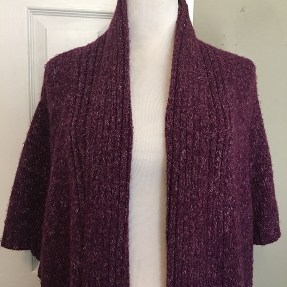 Lane Bryant Purple Open-Front Cardigan with Shawl Collar - Picture 2 of 8
